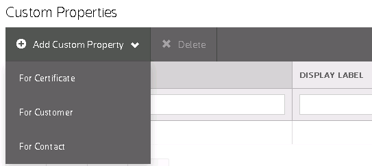 Click Add Custom Property